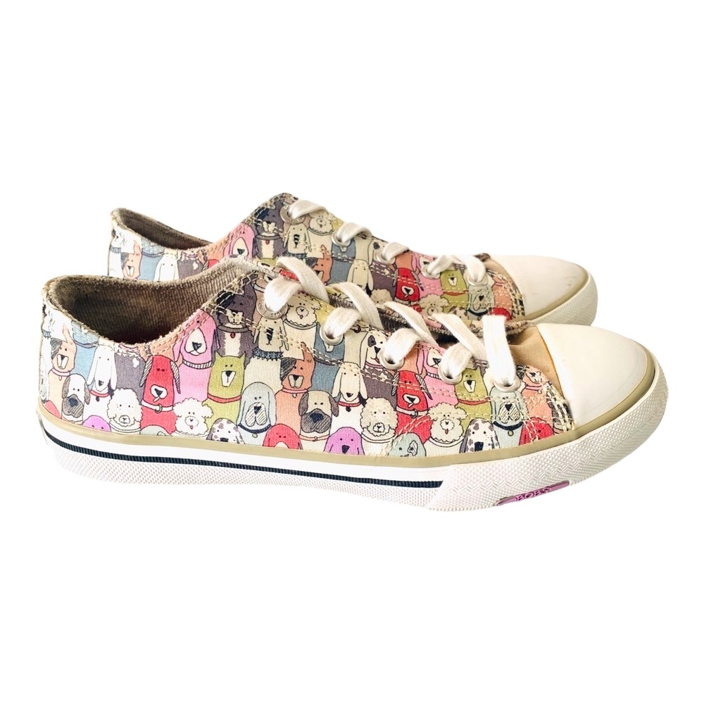 BOBS for Dogs Skechers Utopia Sneakers Bumper Toe Lace-up Wag Party Print Sz 7
